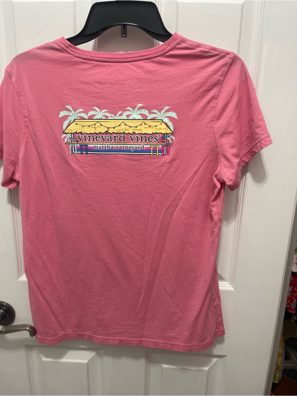 Vineyard Vines Pink Tropical Palapa Tee - Picture 7 of 16